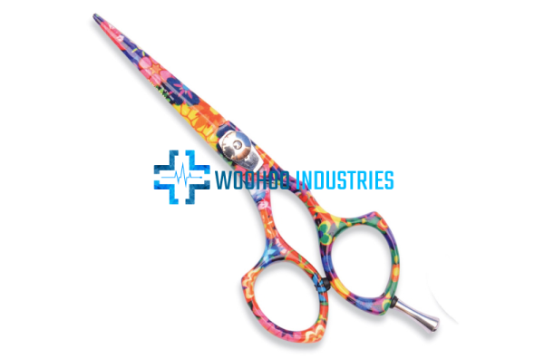 Floral print hair scissors