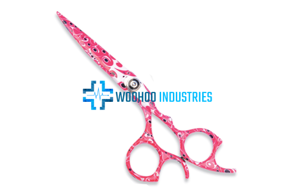 Pink swirl hair scissors