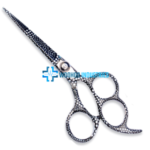 Black polka dot hair scissors