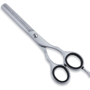 Ergonomic hair thinning shears