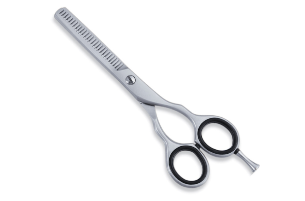 Ergonomic hair thinning shears