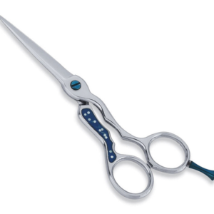 Blue screw barber scissors