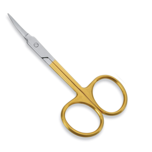 Curved Cuticle Scissors Gold Handle