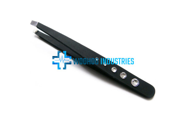 Black Crystal Eyebrow Tweezers